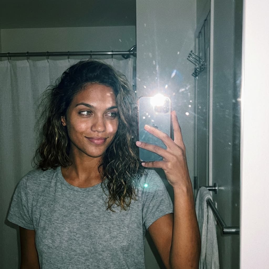 Before - casual female selfie